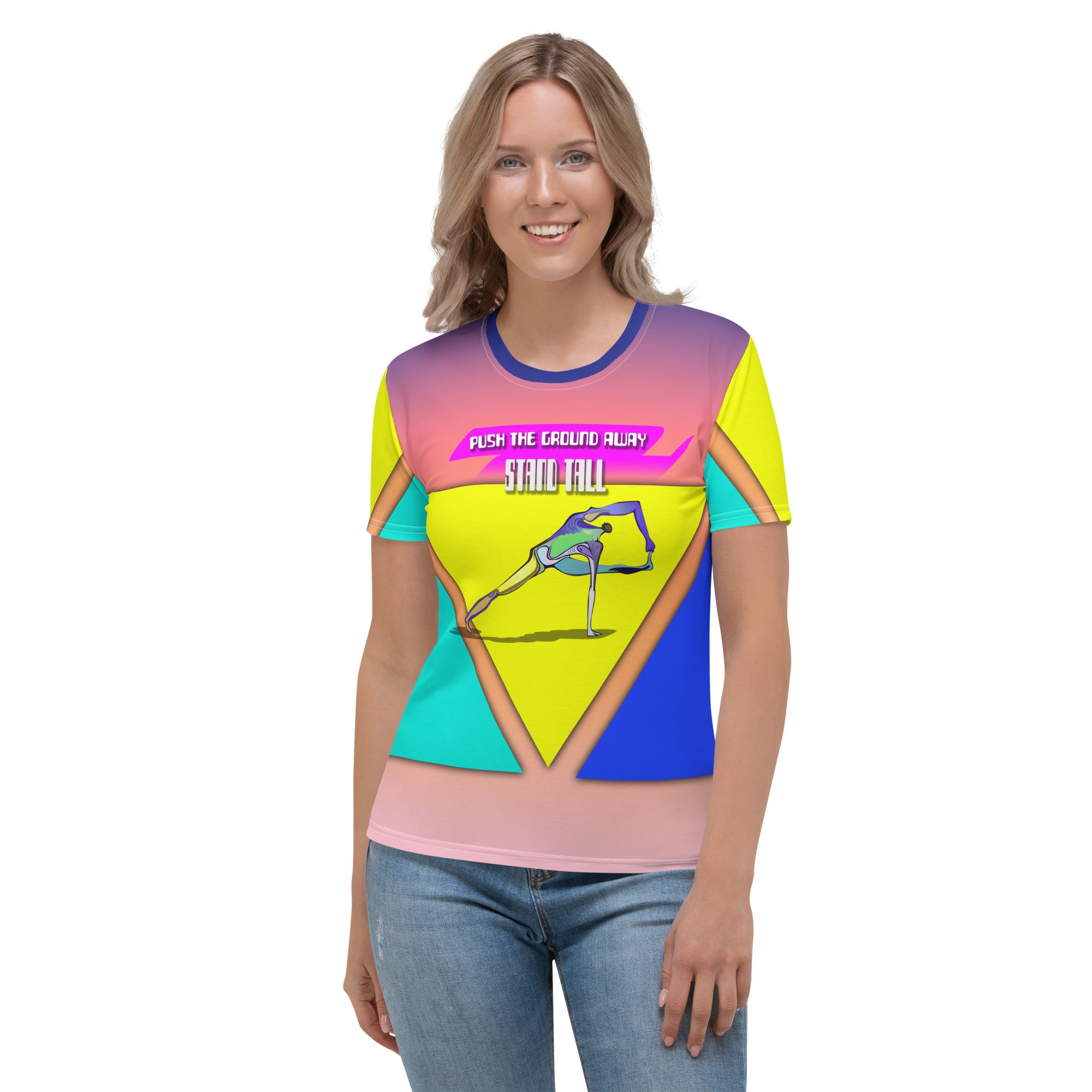 Cosmic Balance printed women's crew neck t-shirt.