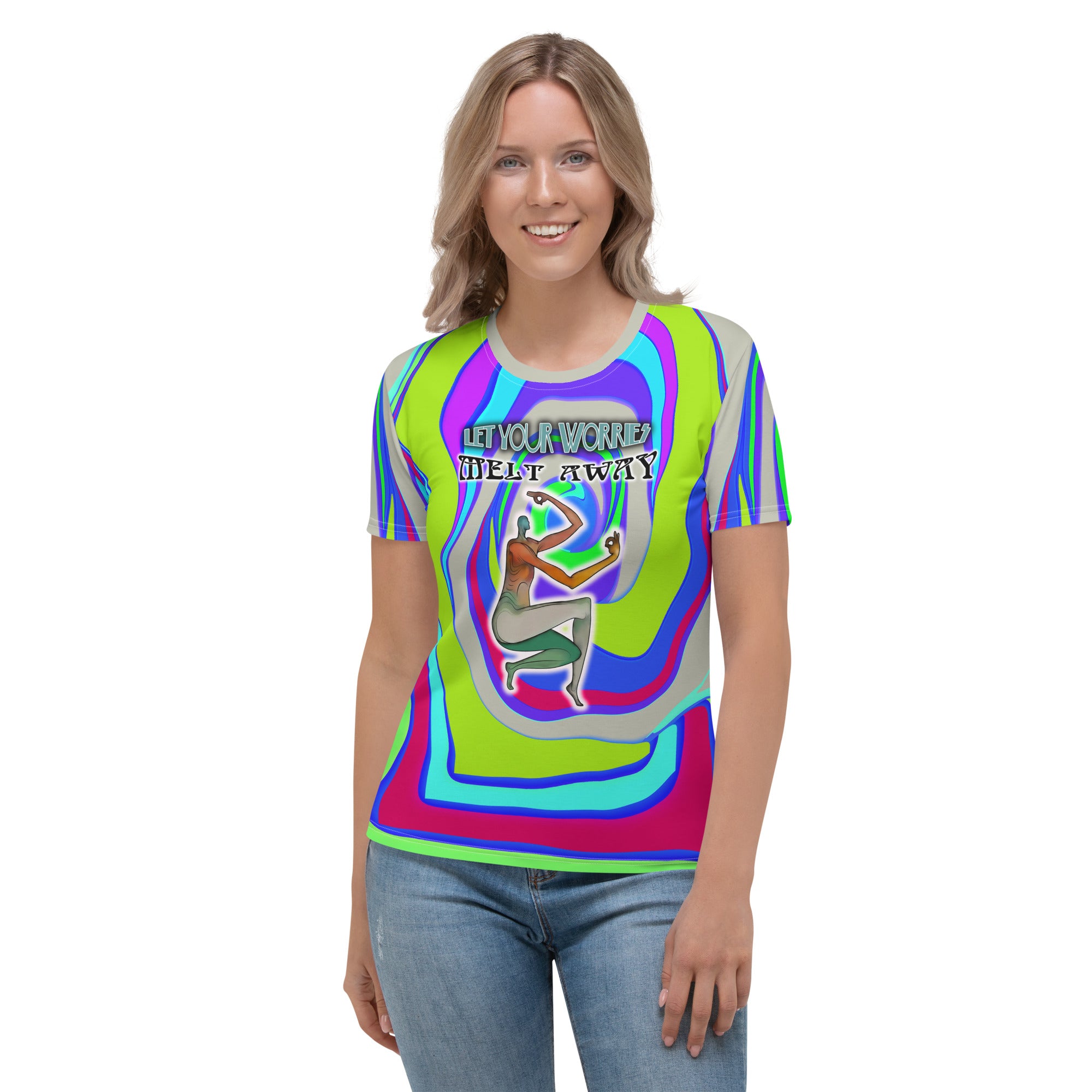 Soft fabric of Lotus Peace Women's Crew Neck T-Shirt.