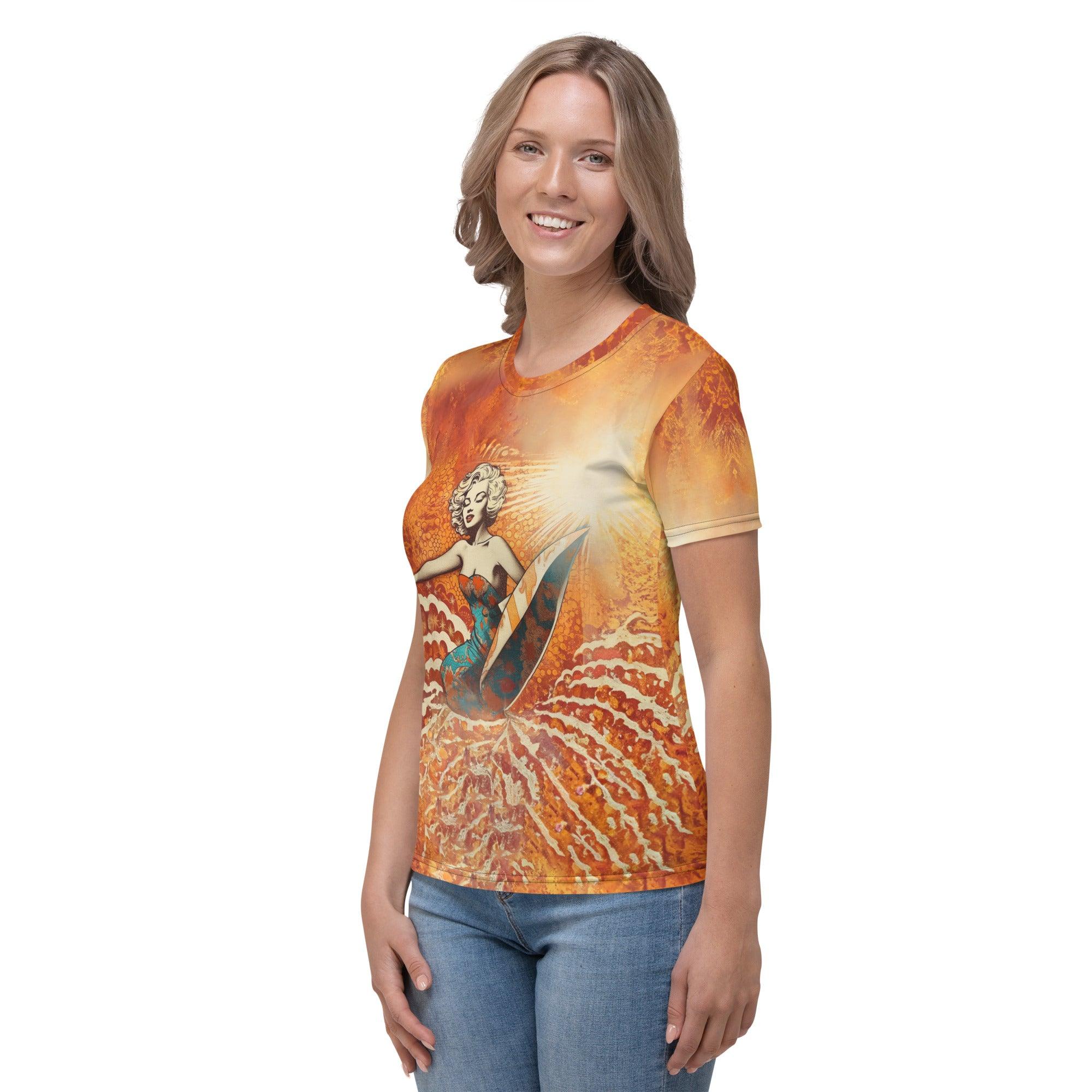 Bright and bold Surfing 5-05 Women's T-Shirt for a summer statement