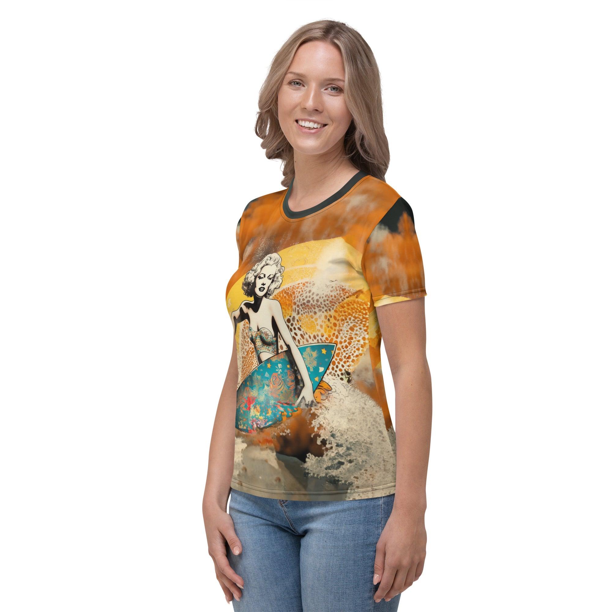 Chic design Surfing 5-04 Women's T-Shirt, perfect for capturing the surf spirit