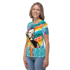 Retro Surf Vibes Women's Crew Neck T-Shirt Ride The Wave Of Nostalgia - Beyond T-shirts