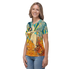 Seaside Serenity All-Over Print Women's Crew Neck T-Shirt Embrace Coastal Zen - Beyond T-shirts