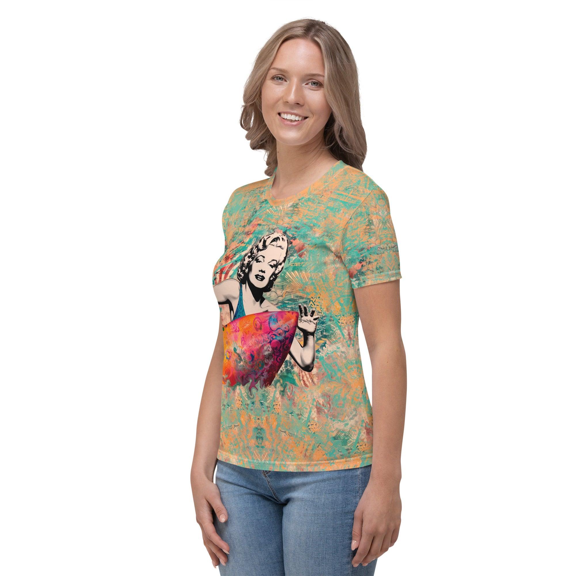 Beach Break All-Over Print Women's Crew Neck T-Shirt Ride The Swell - Beyond T-shirts