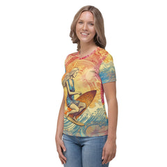 Catching Waves All-Over Print Women's Crew Neck T-Shirt - Beyond T-shirts