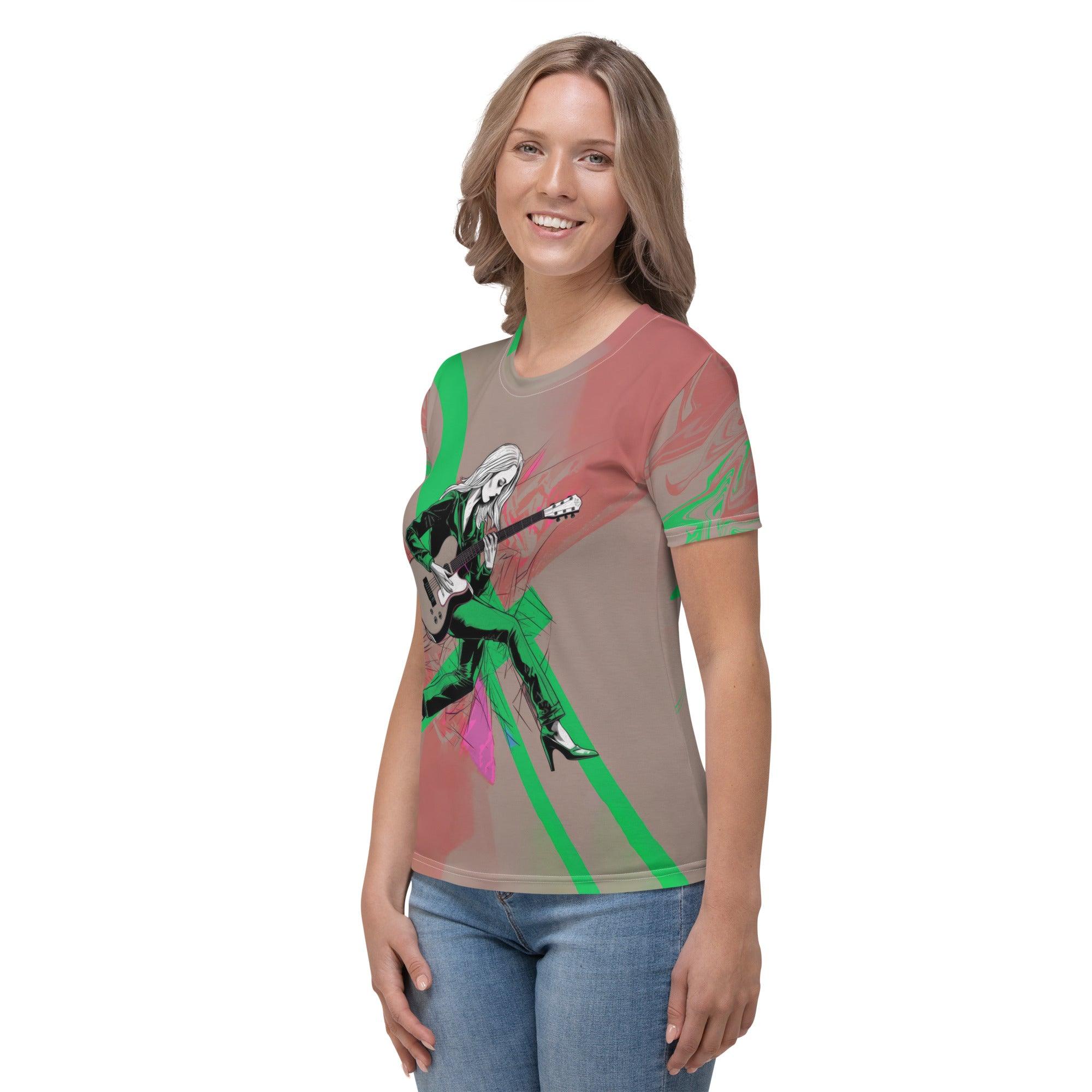 Melodic Trends Women's All-Over Print Crew Neck T-Shirt - Beyond T-shirts