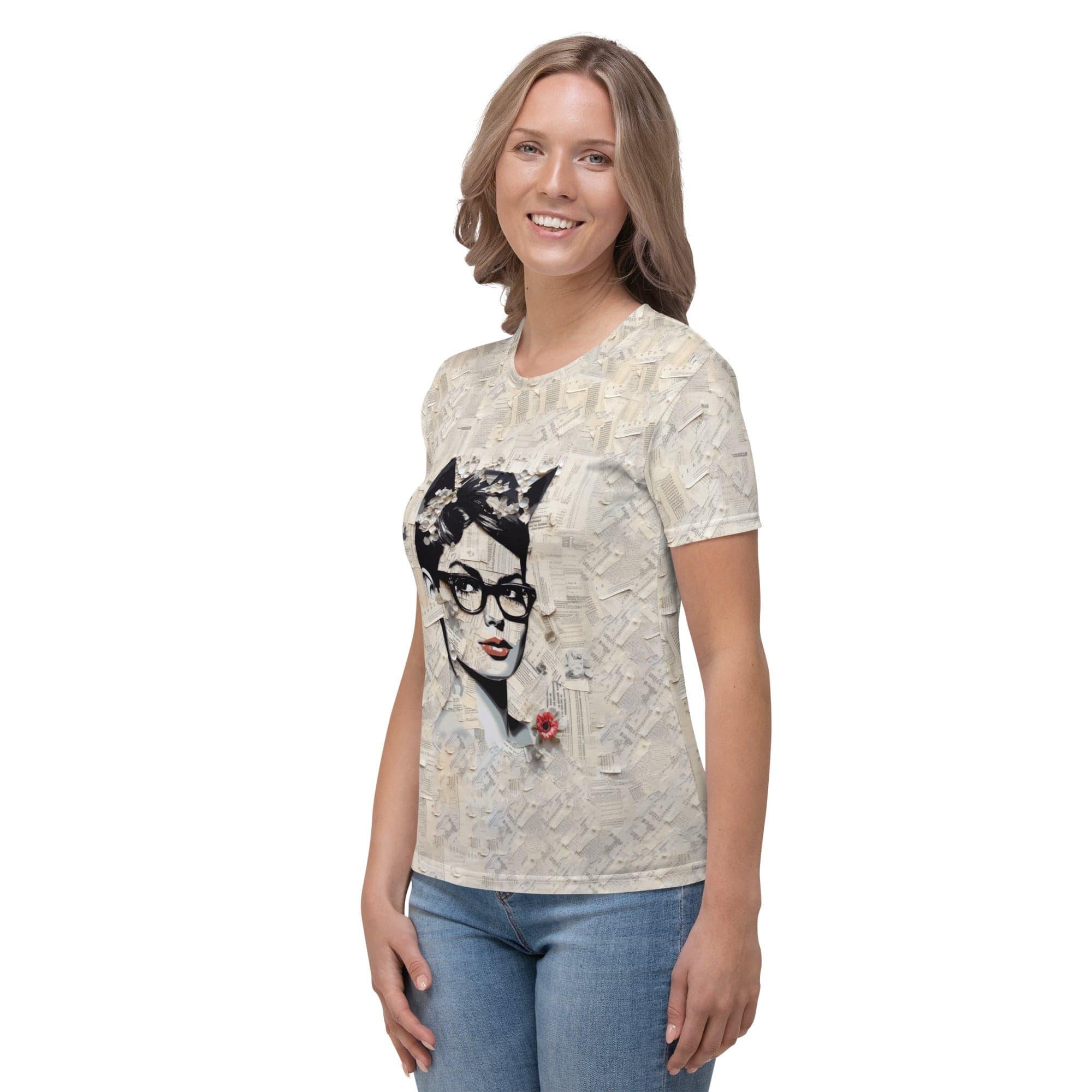 Melodic Canvas Women's All-Over Print Crew Neck T-Shirt - Beyond T-shirts