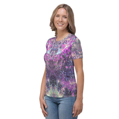 Floral Cascade Women's Crew Neck T-Shirt - Beyond T-shirts