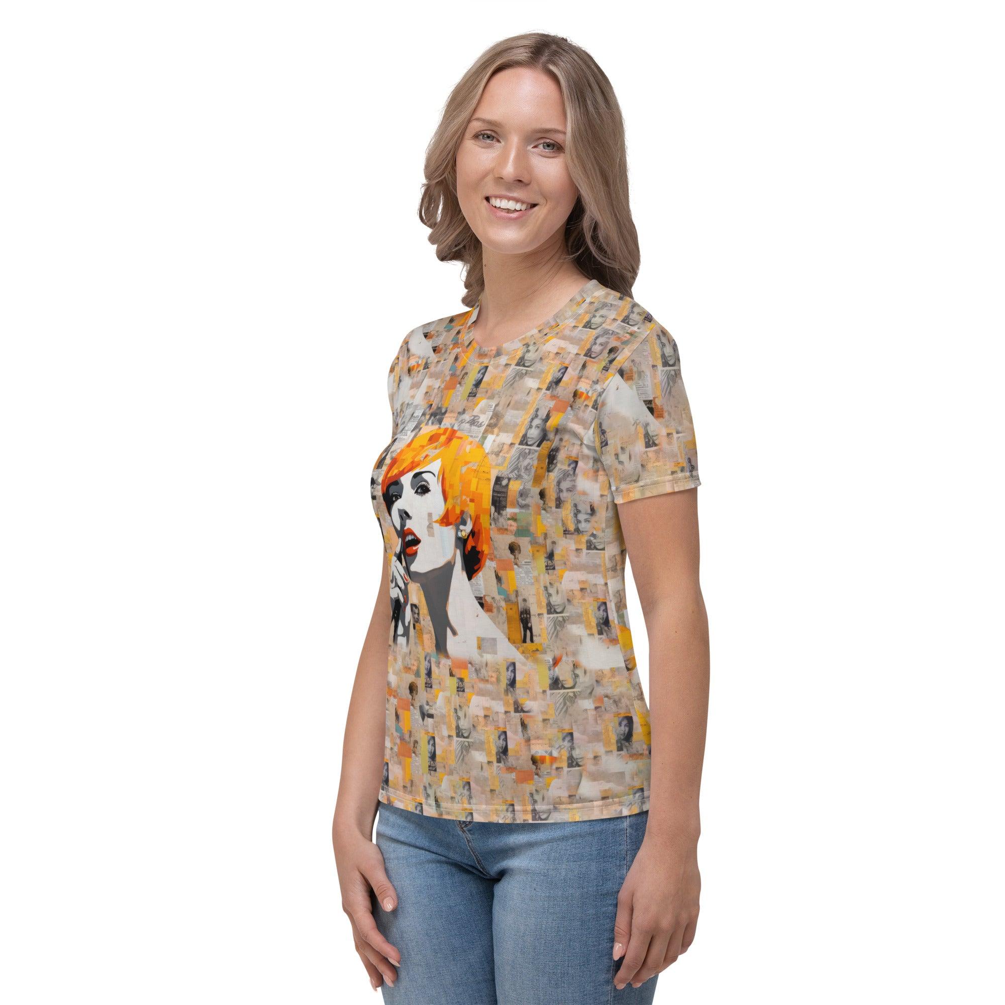 Melodic Reflections Women's All-Over Print Crew Neck T-Shirt - Beyond T-shirts