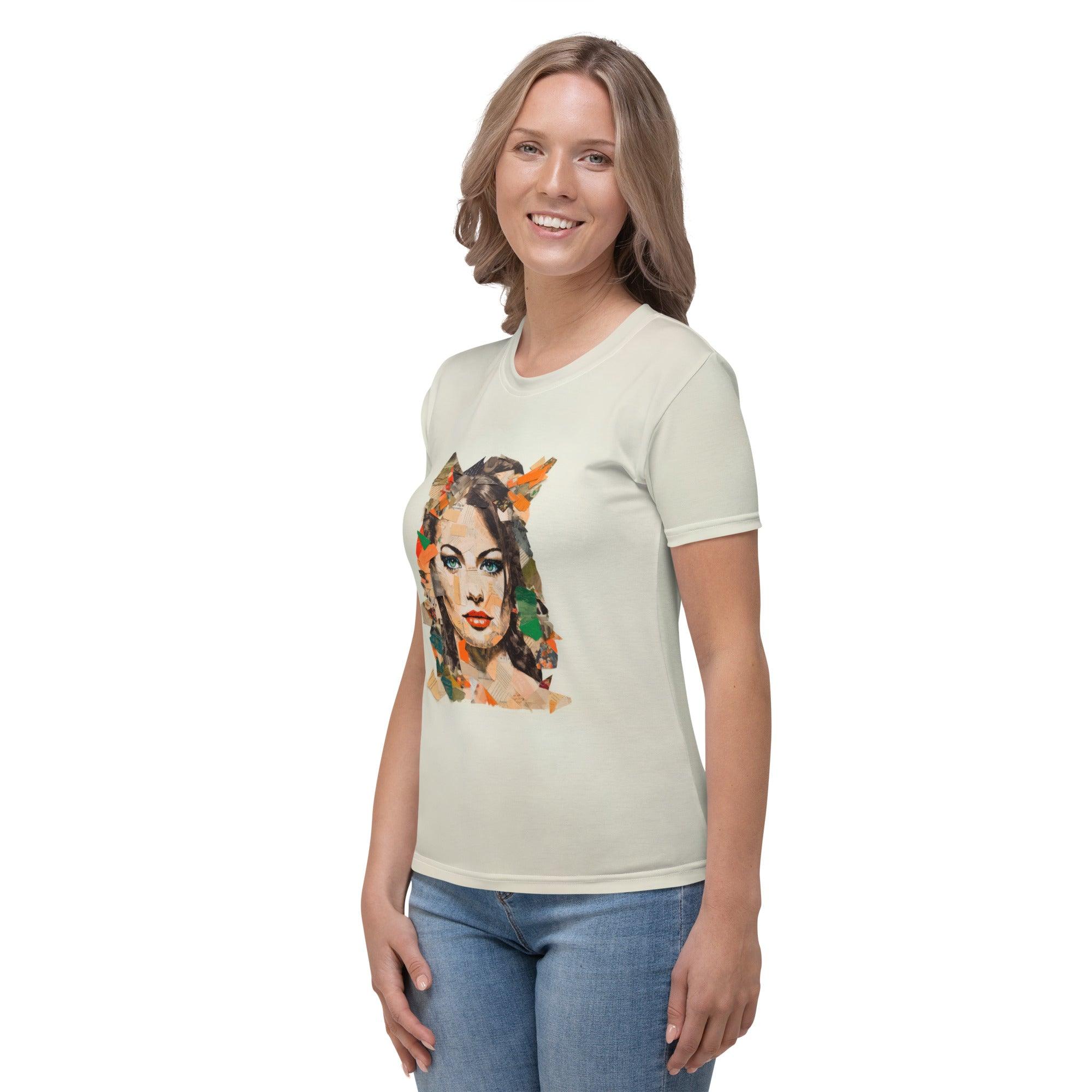 Melodic Canvas Women's All-Over Print Crew Neck T-Shirt - Beyond T-shirts