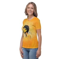 Vibrant Serenity Women's Music Themed Crew Neck T-Shirt - Beyond T-shirts