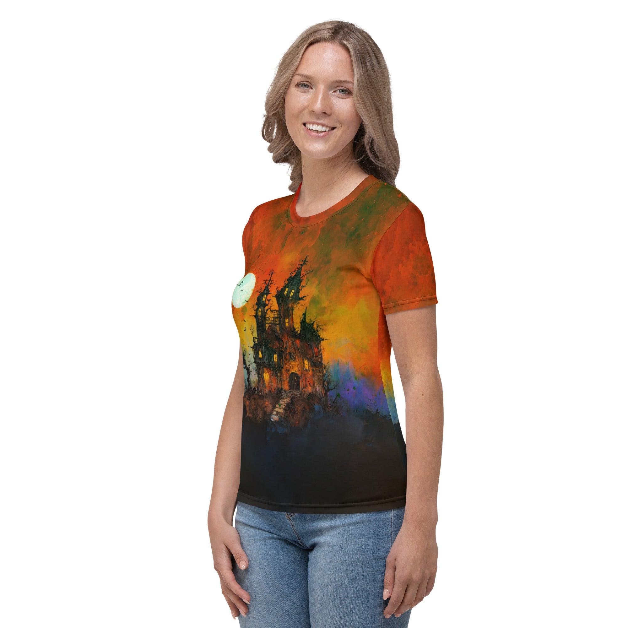 Mummy Mayhem All-Over Print Halloween Women's Crew Neck T-Shirt - Beyond T-shirts