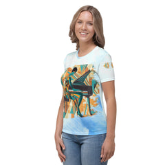 Vinyl Vibes All-Over Print Women's Crew Neck T-Shirt - Beyond T-shirts