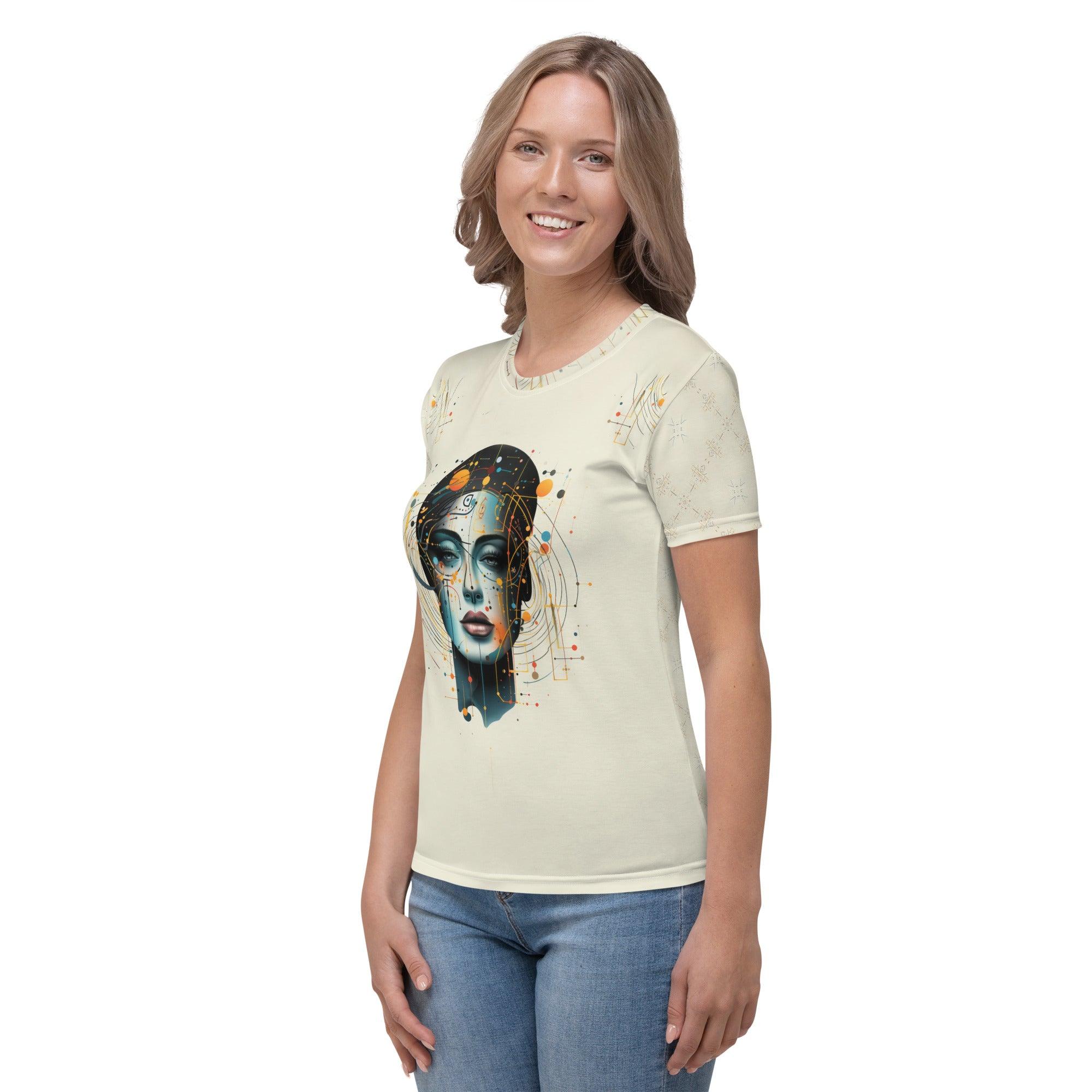 Empowering Expressions: Abstract Women Painting Crew Neck - Beyond T-shirts