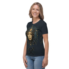 Harmony in Abstraction of Women's Strength: Crew Neck - Beyond T-shirts