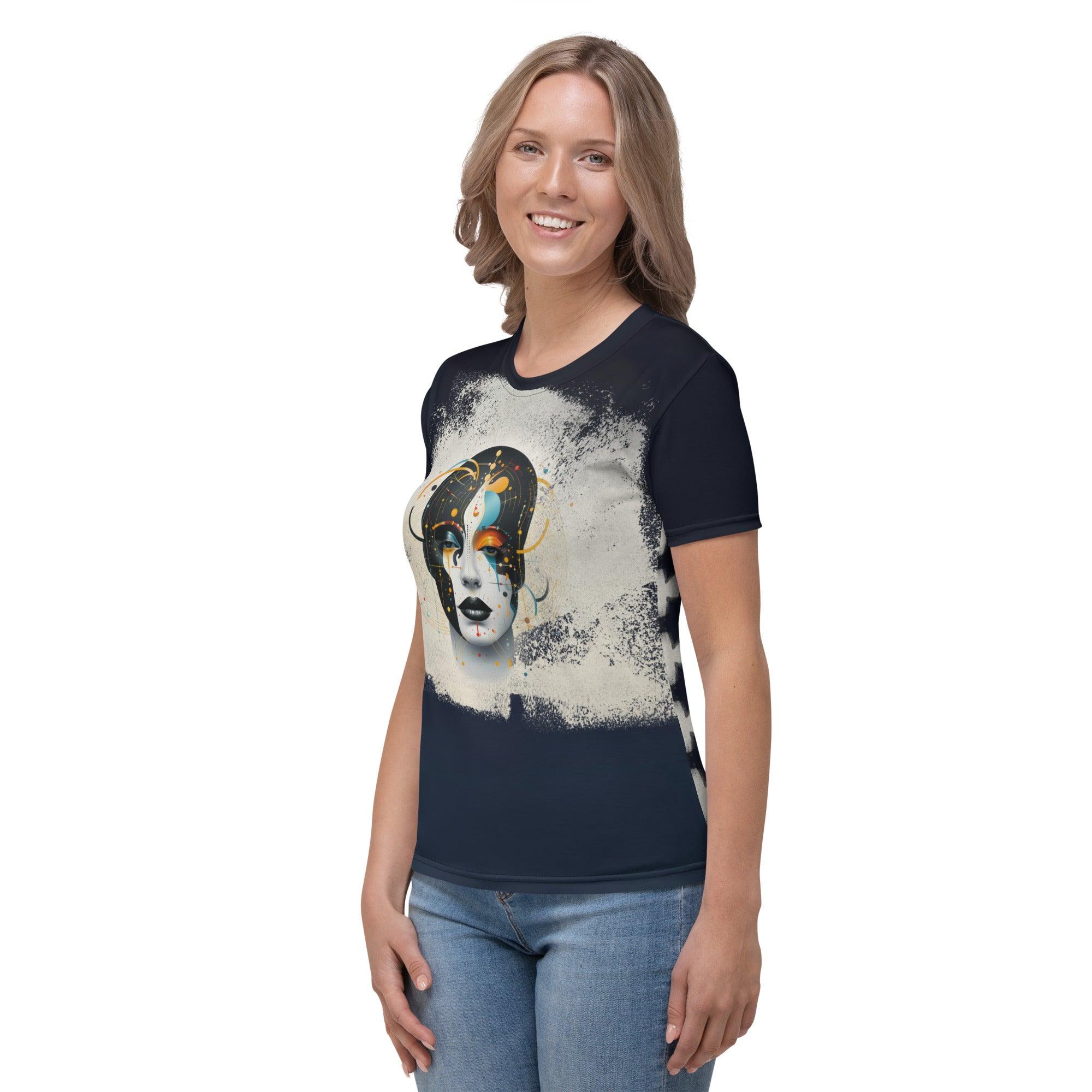 Abstract Goddesses in Harmony: Women's Art Crew Neck - Beyond T-shirts