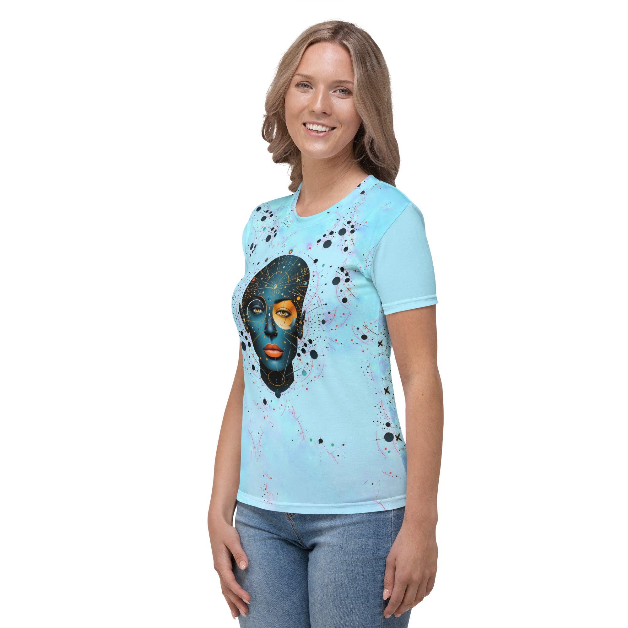 Empowering Expressions in Abstraction All-Over Women's Art Crew Neck - Beyond T-shirts