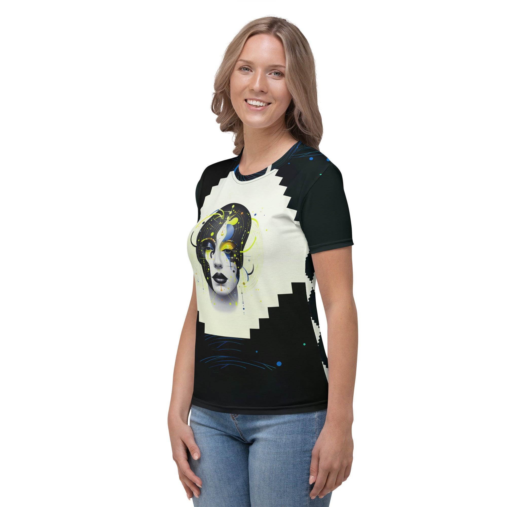 Abstract Grace Unveiled: Women's Crew Neck - Beyond T-shirts