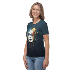 Abstract Visions of Femininity: Women's Crew Neck - Beyond T-shirts