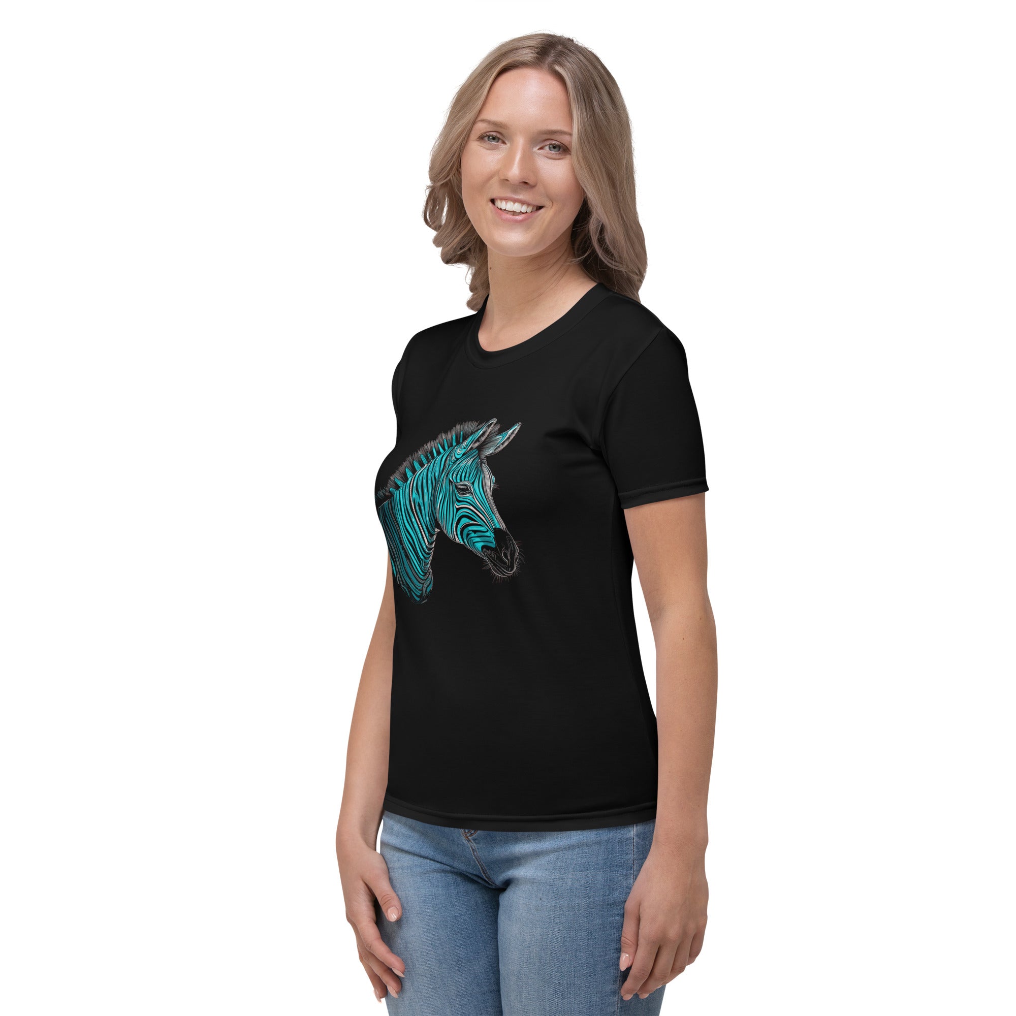 Whimsical Whale Waves Crew Neck T-Shirt