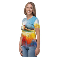 Tranquil Lakeside Retreat Women's Crew Neck T-Shirt