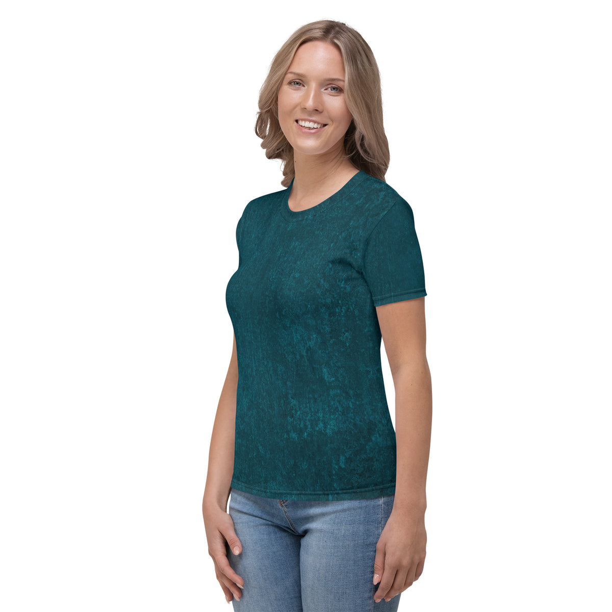 Metallic Elegance Women's Crew Neck T-Shirt