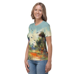 Wildflower Meadow Landscape Women's Crew Neck T-Shirt
