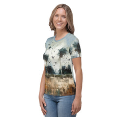 Serene Mountain View Women's Crew Neck T-Shirt