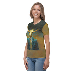 Graceful Goat All-Over Print Women's Crew Neck T-Shirt