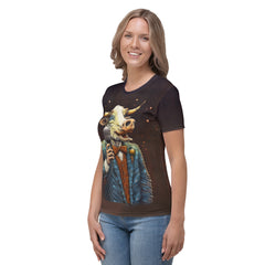 Moo-tiful Cow All-Over Print Women's Crew Neck T-Shirt