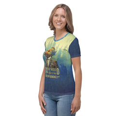 Coastal Koala Surfer All-Over Print Women's Crew Neck T-Shirt