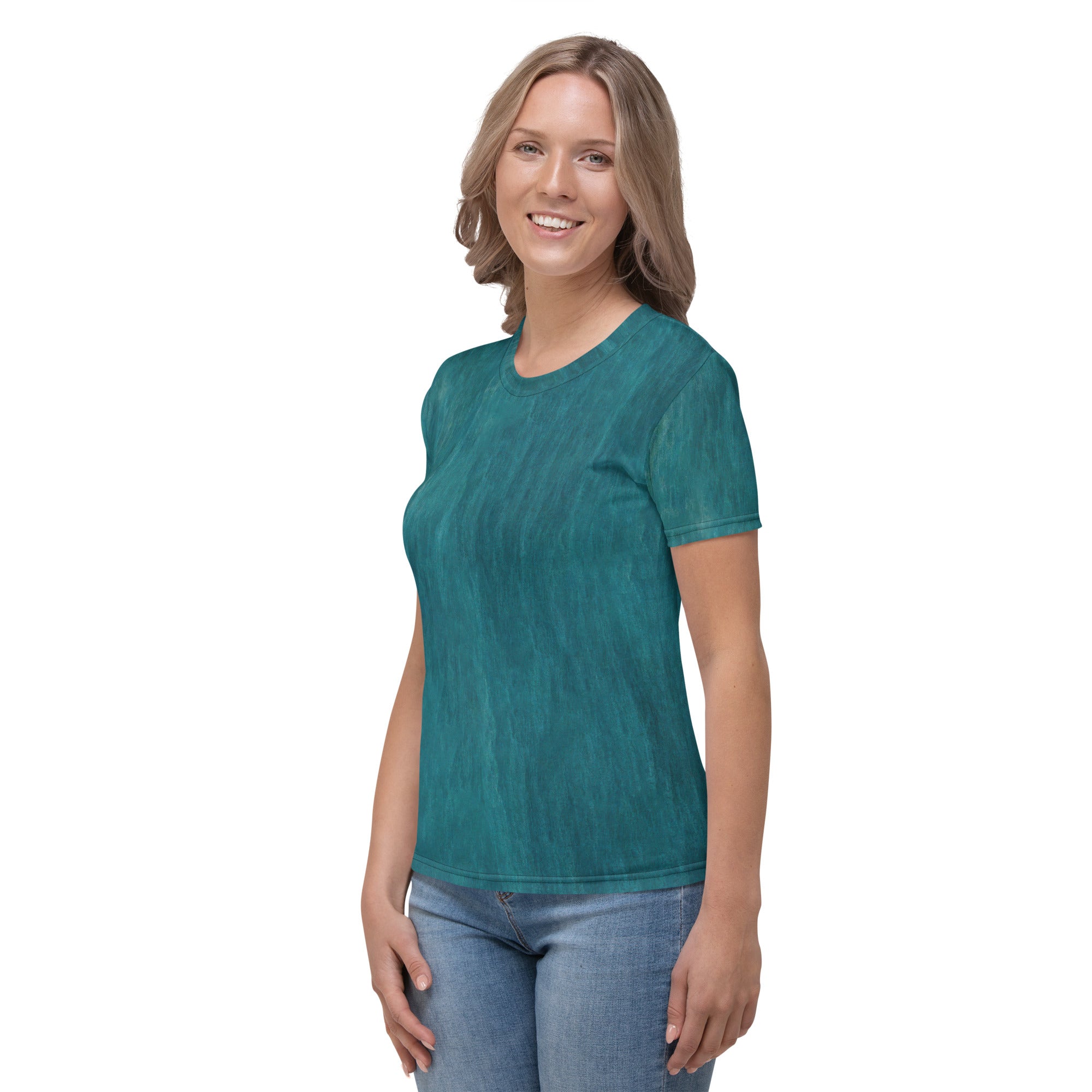 Elegant Women's Woolen T-Shirt with Crew Neck Design