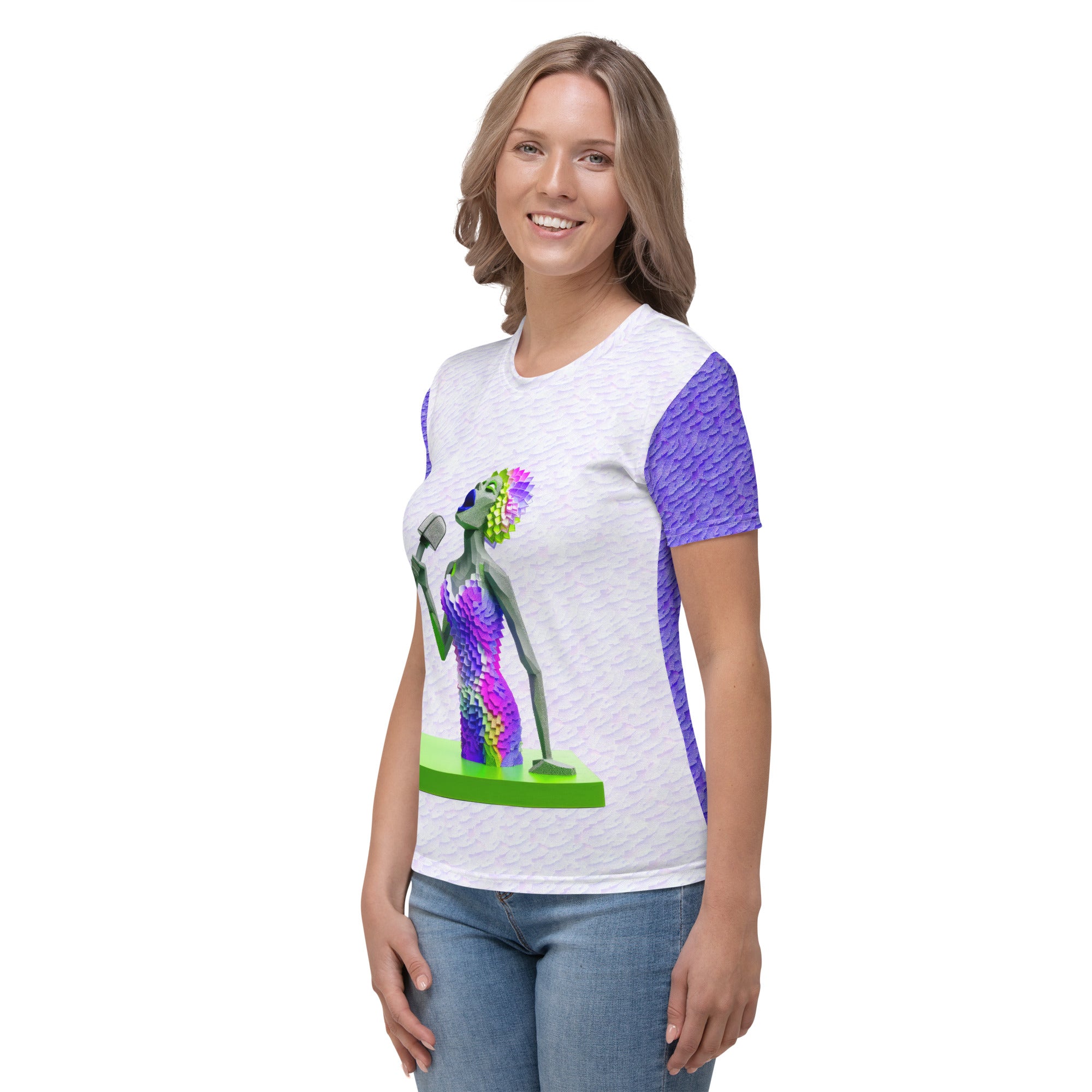 Women's Jazz Fusion crew neck tee in lifestyle setting