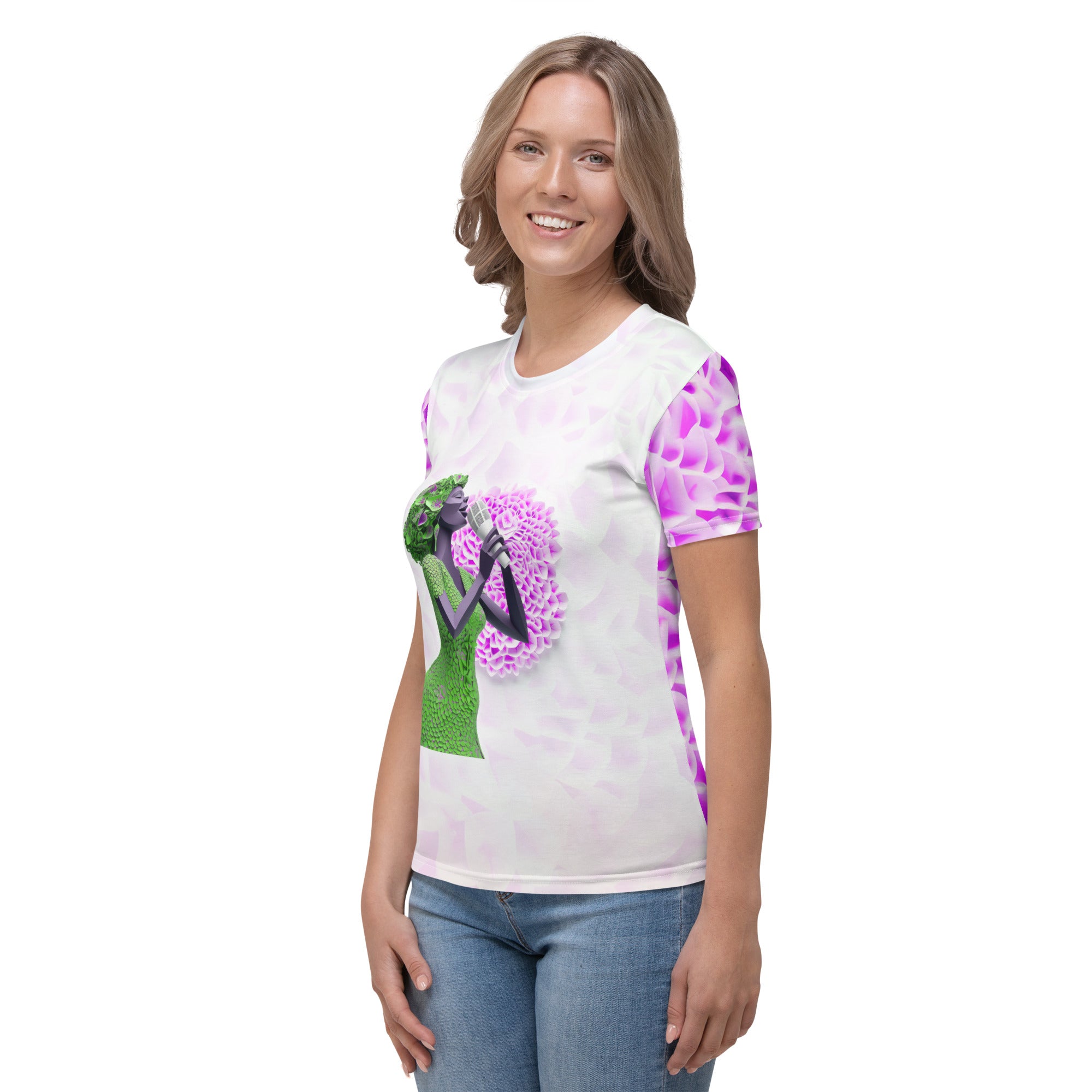 Unique Pop Art Harmony Design on Women's T-Shirt