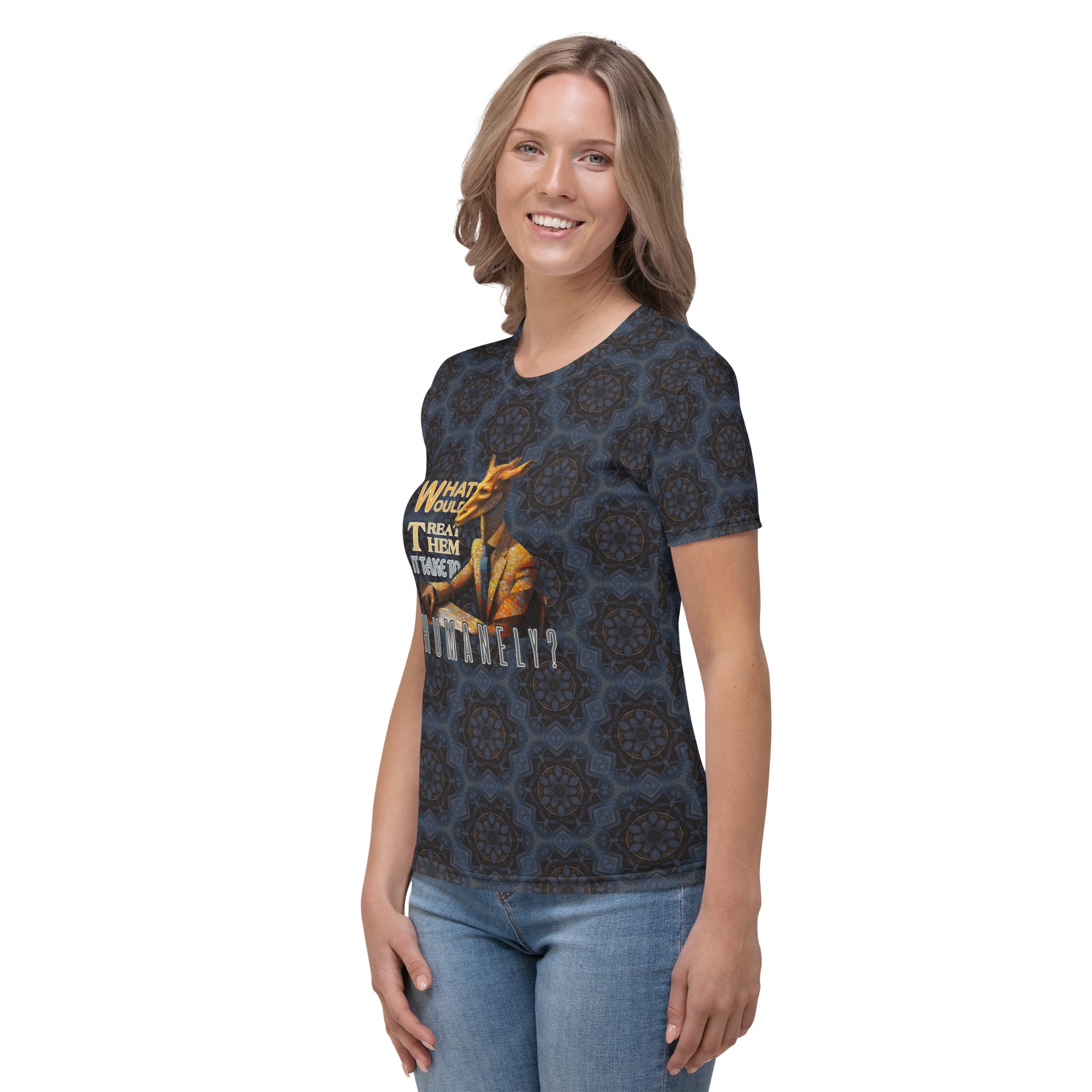 Soft and comfortable Whimsical Wolf Women's T-Shirt.