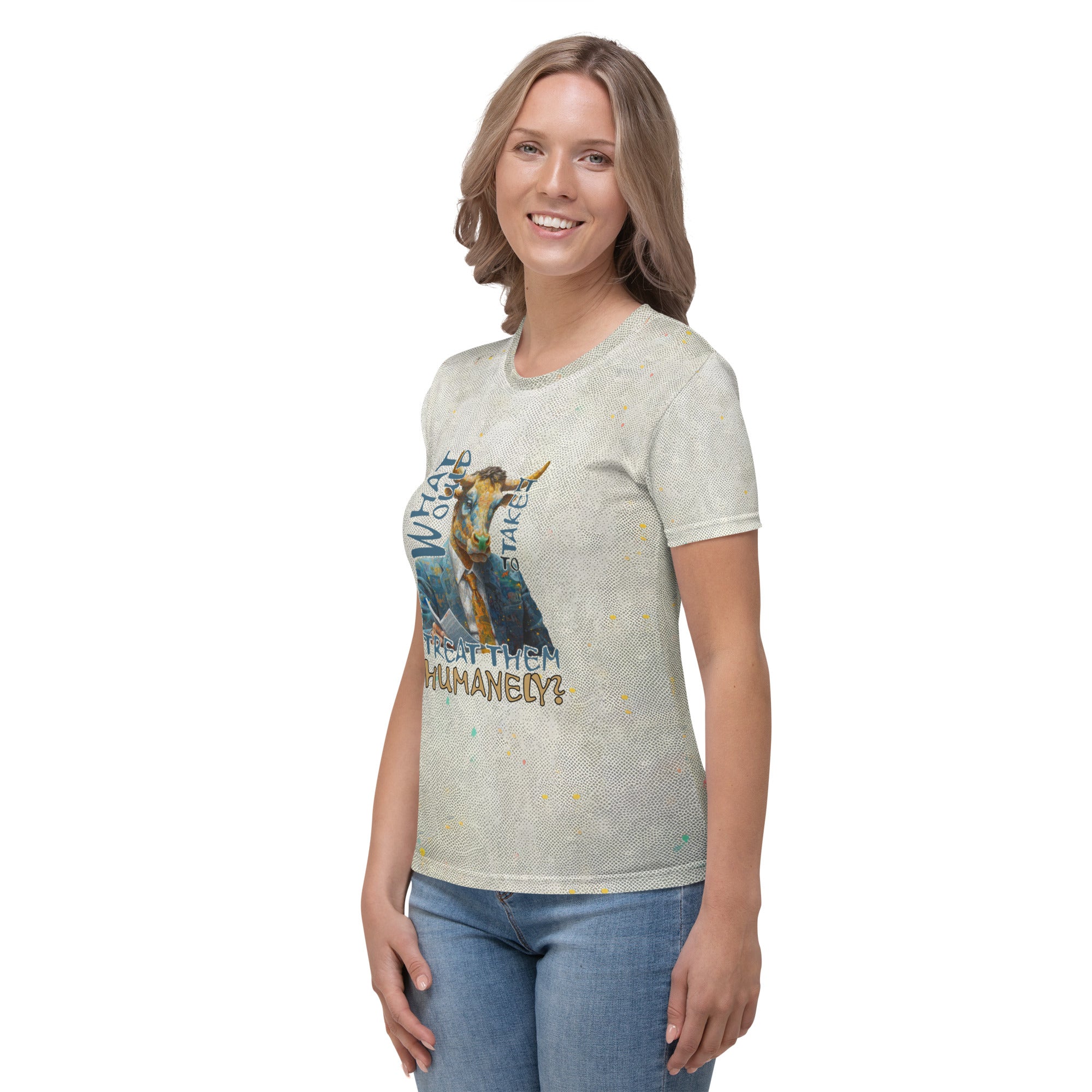 Elegant giraffe design women's comfortable t-shirt.