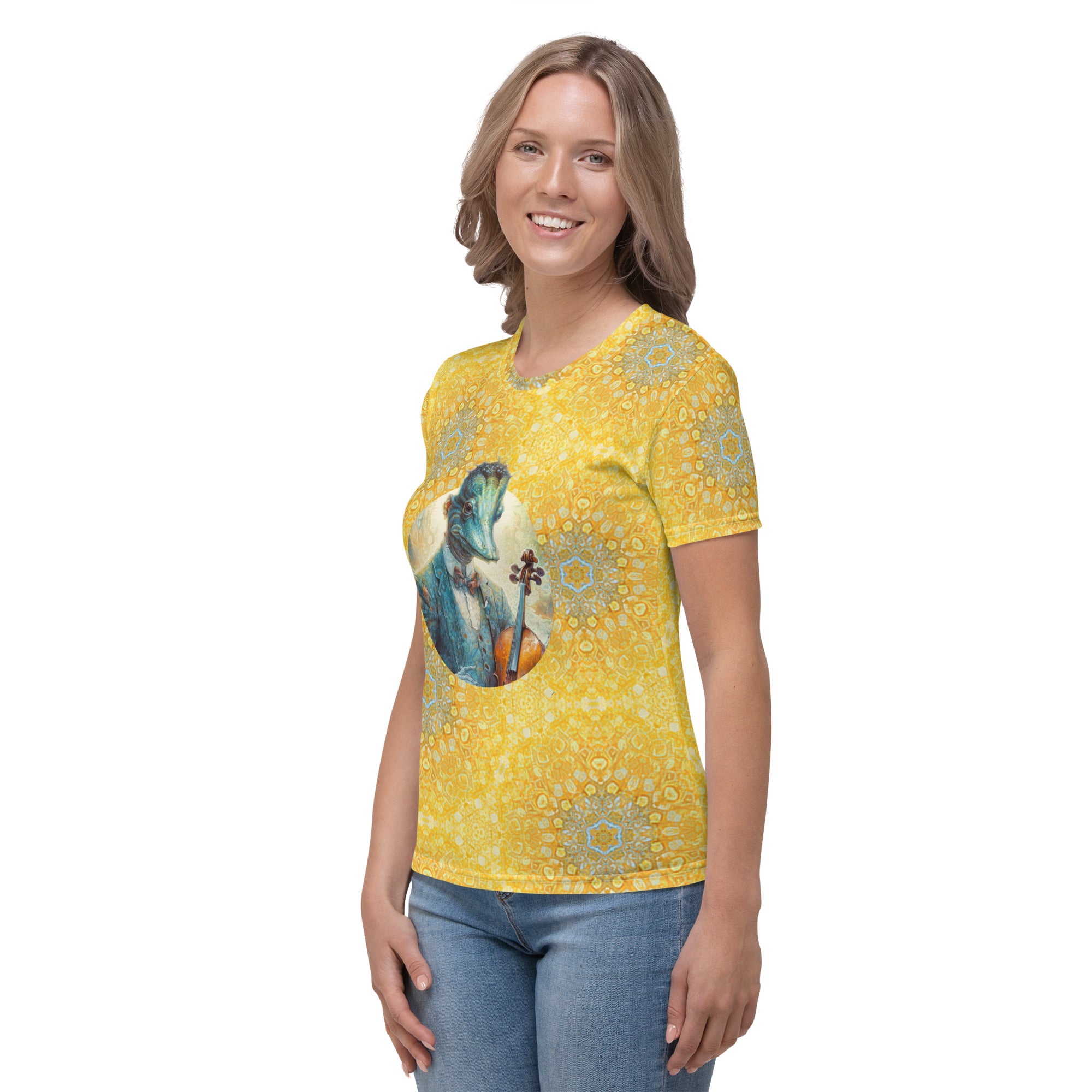 Front view of Zen Zebra Women's T-shirt with crew neckline.