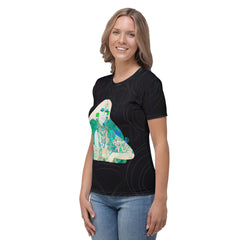 Trendy women's t-shirt with Dynamic Pop Fusion design.