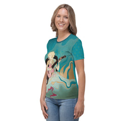 Front view of Floral Harmony Women's Crewneck Tee