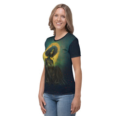 Limitless Horizon Women's Crew Neck T-Shirt highlighting relaxed fit