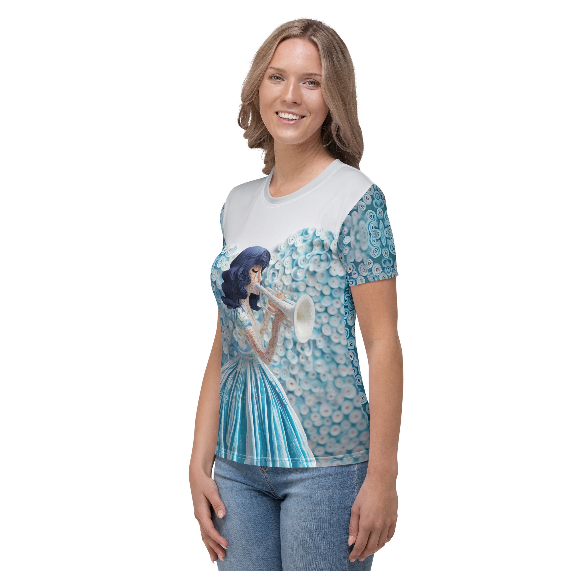 Stylish Origami Crane Harmony T-Shirt for Women.