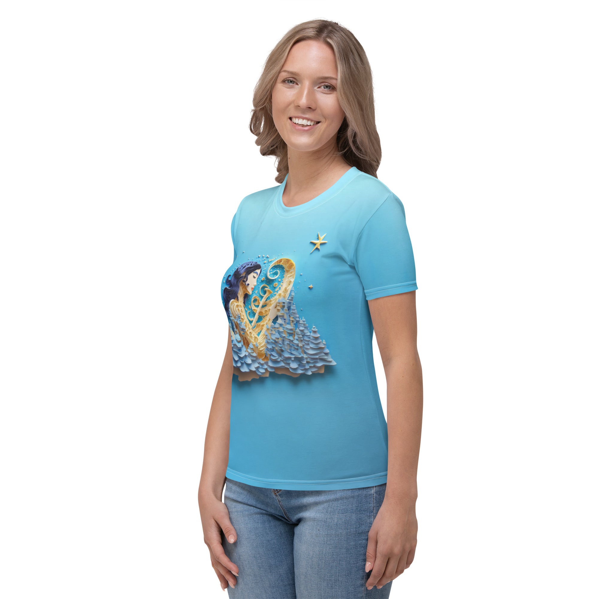 Fantasy Butterfly Print on Women's Fashion T-Shirt.