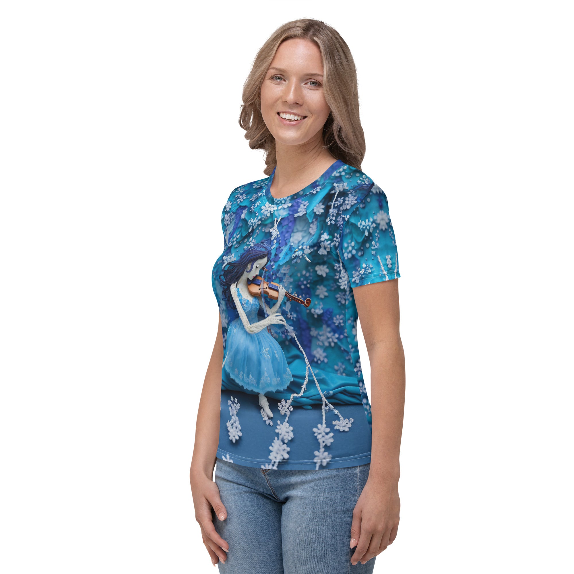 Stylish Cherry Blossom Women's Crew Neck T-Shirt.