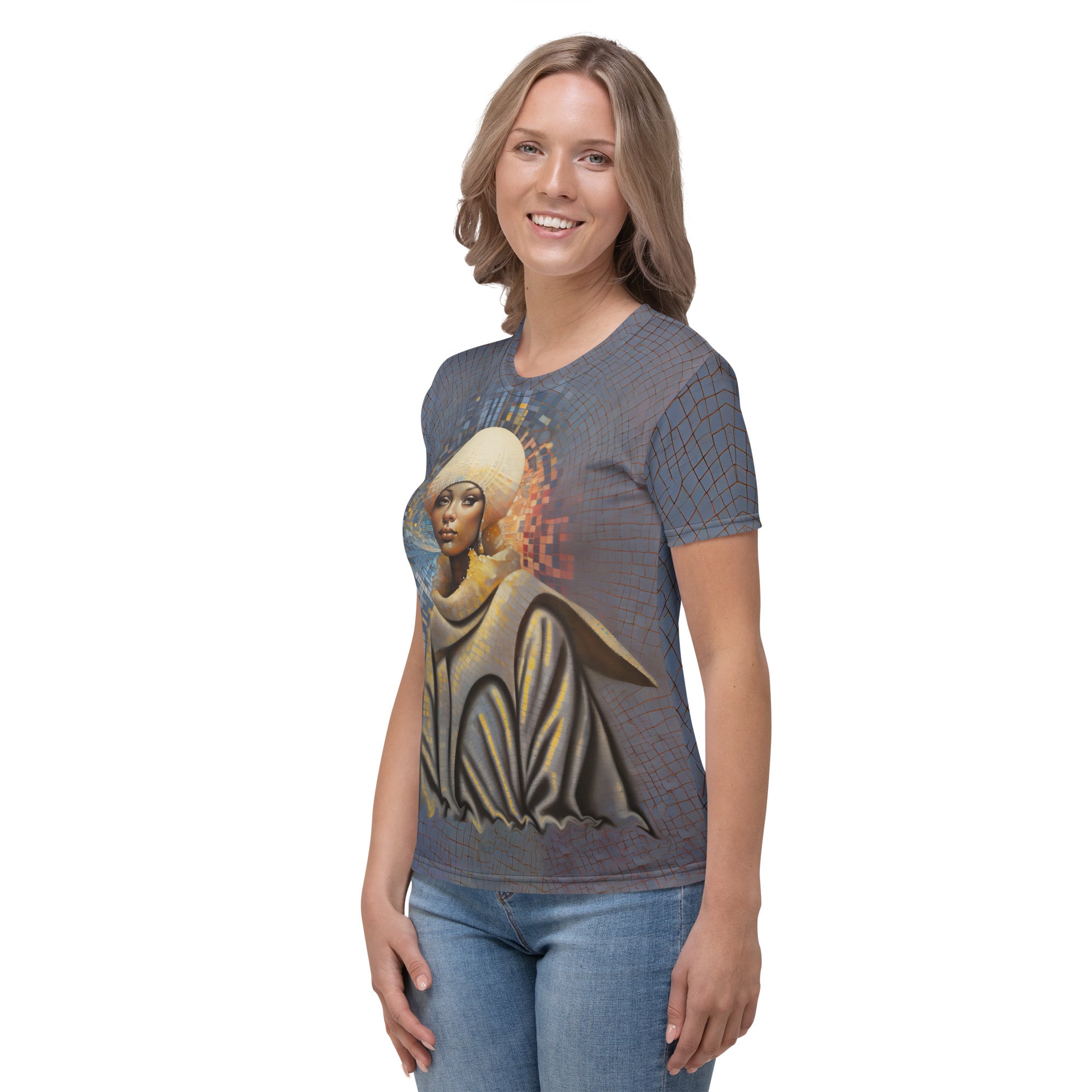 Celestial Dreams Beyond Style women's crew neck with starry design.