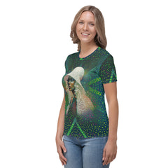 Modern and artistic Abstract Art women's crew neck top.