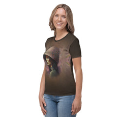 Mystic Forest Beyond Style women's crew neck with enchanting forest design.