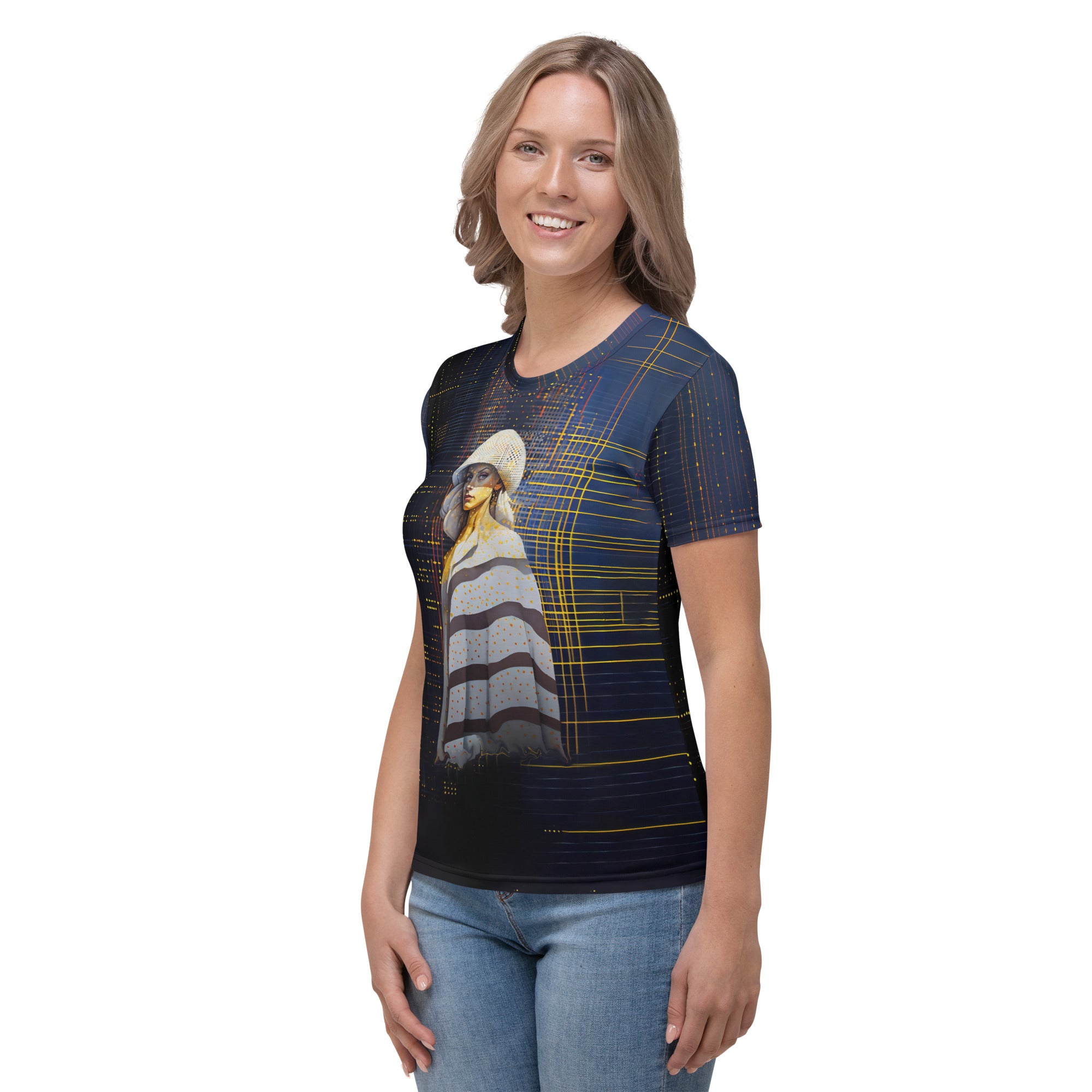 Peaceful Serene Sunset women's crew neck top.