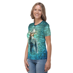 Stylish Floral Fantasy women's crew neck top.