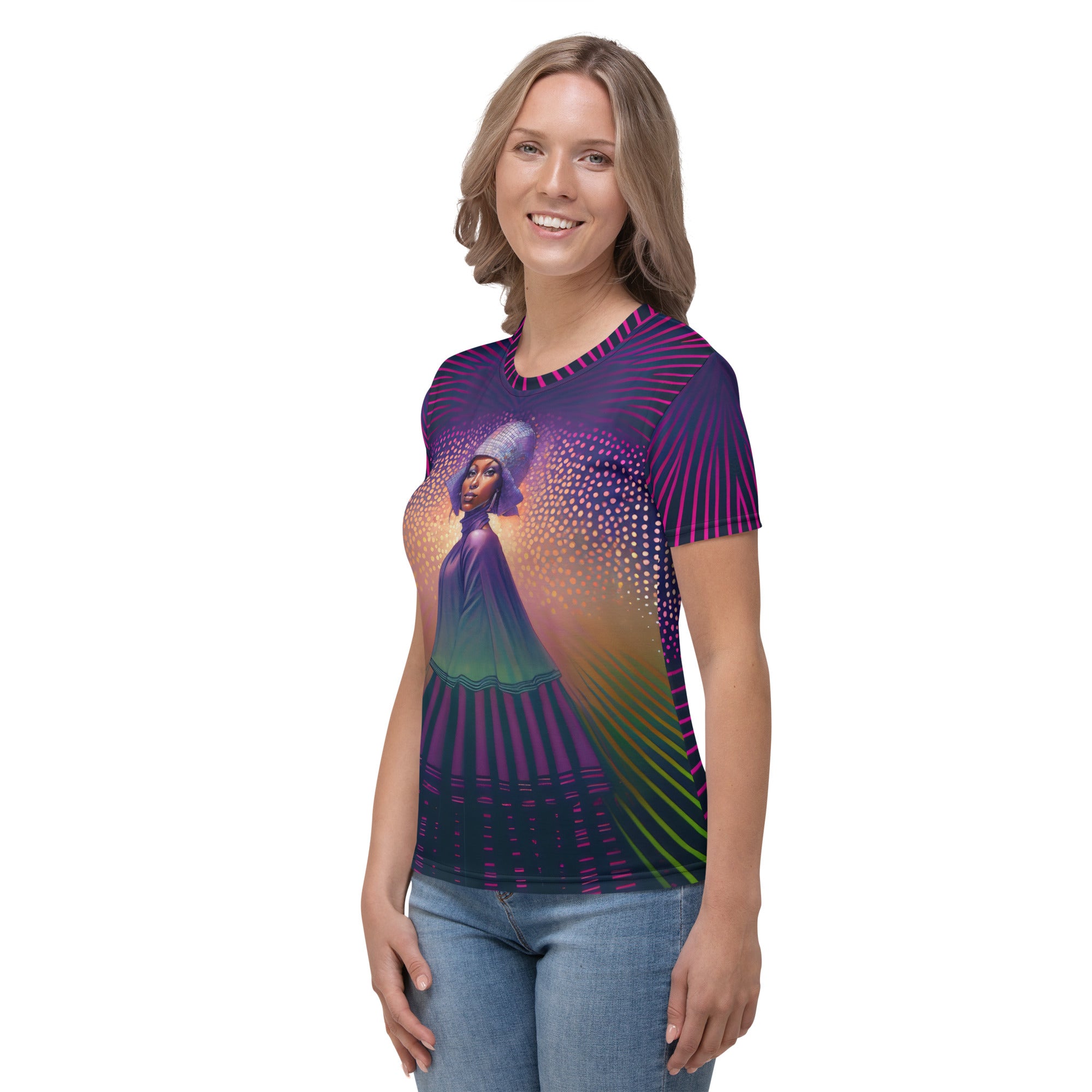 Ethereal Celestial Harmony women's crew neck top.