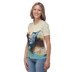 Colorful Tropical Parrot Paradise women's T-shirt.