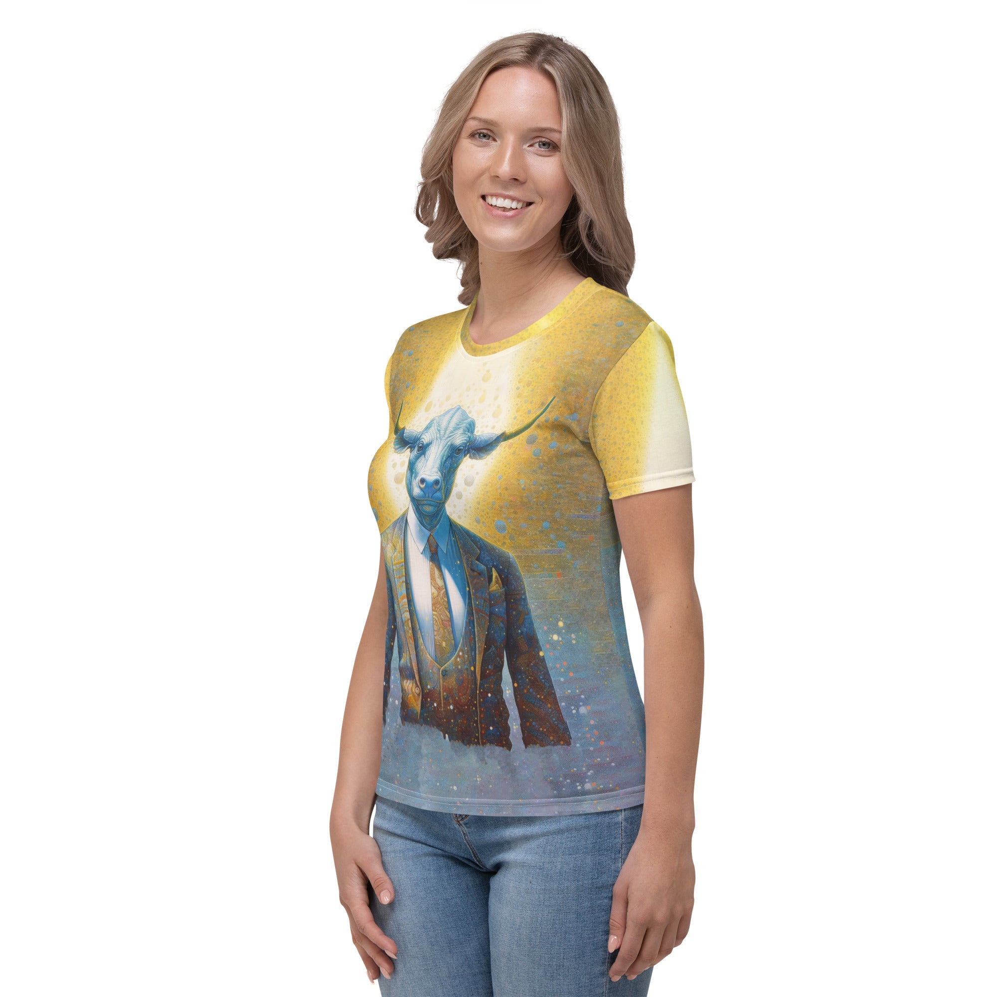 Stylish buffalo print crewneck tee for women